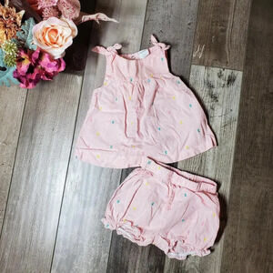 Starting Out 6M Baby Girl Dress and Shorts Set - Pink and White Striped